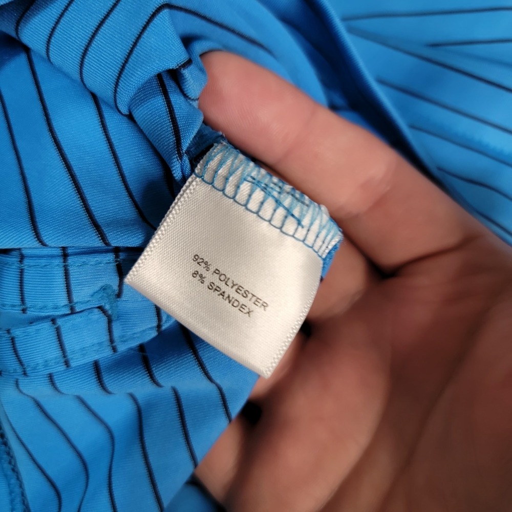 Peter Millar Summer Comfort Polo Men's XL Blue Striped Short Sleeve No Logos - Picture 6 of 7